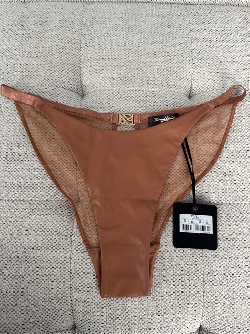 Honey Birdette Emily Tan Brown High-Cut Bikini Brief